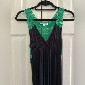 Ocean Drive Navy Maxi Dress with Lace Back -S